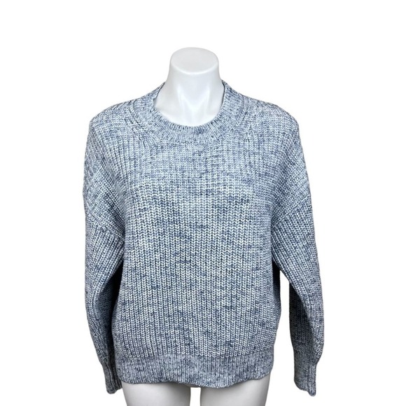 J Crew Marled cotton-blend crewneck knit sweater Midnight Spray Dye M - Picture 4 of 9